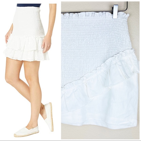 Dresses & Skirts - Grey Lab Skirt White Ruffle Mini Women’s
Linen S